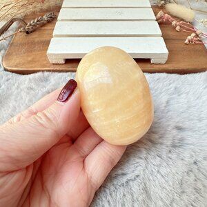 Beautiful Orange Calcite Palm Stone